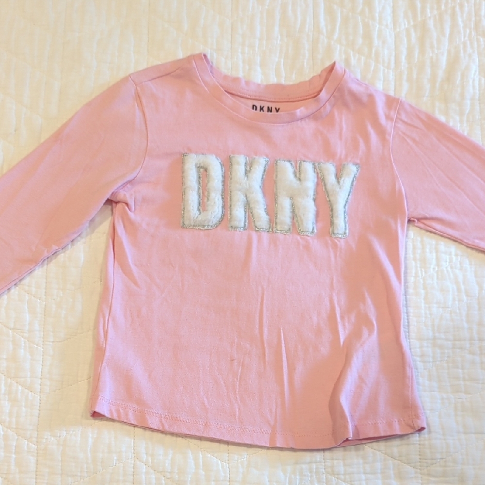 DKNY Light Pink Long Sleeve Tee for Kids